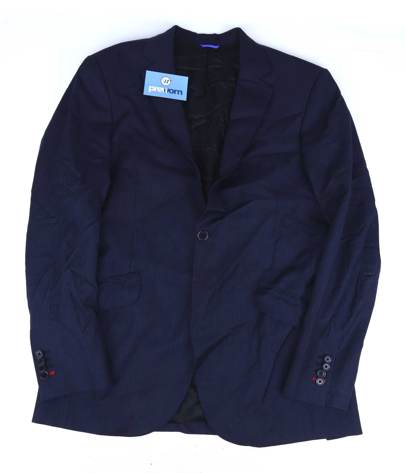 Mark Stephen Mens Wool Herringbone Blue Suit Jacket 42 Chest (Regular)