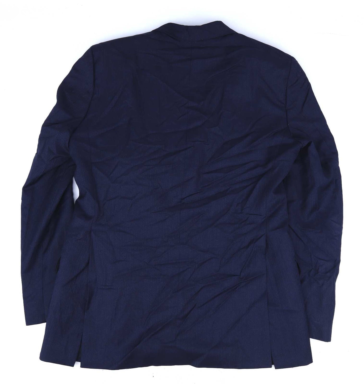 Mark Stephen Mens Wool Herringbone Blue Suit Jacket 42 Chest (Regular)