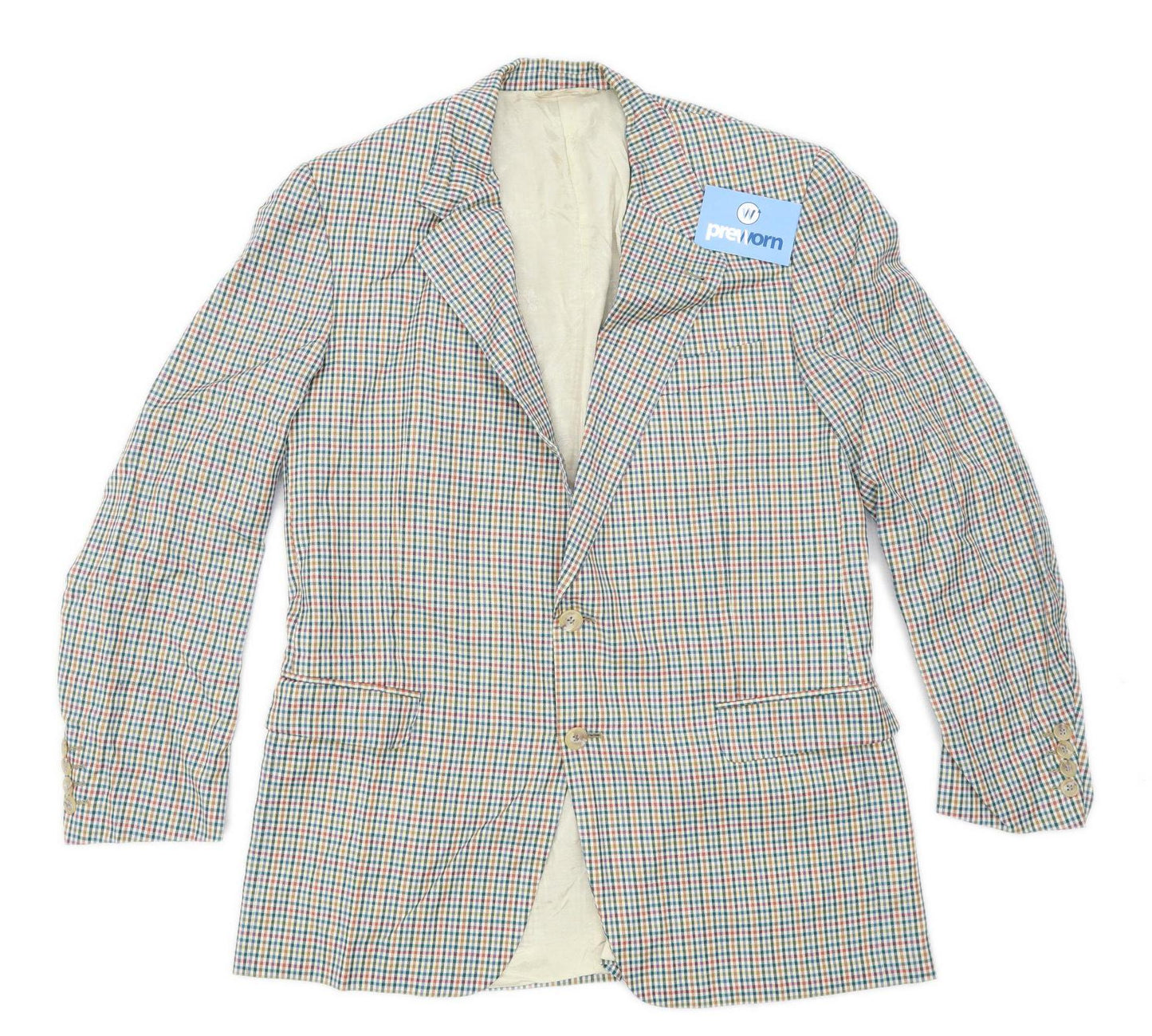 Norton & Wilson Mens Check Multi-Coloured Suit Jacket 40 Chest (Regular)