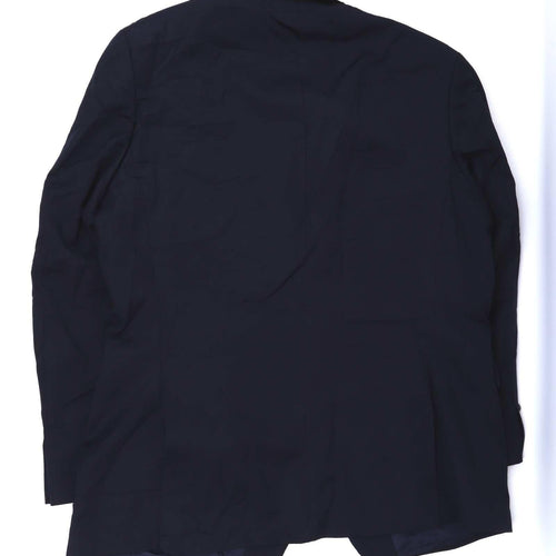 Stylemaster Mens Wool Blue Suit Jacket 46 Chest (Long)