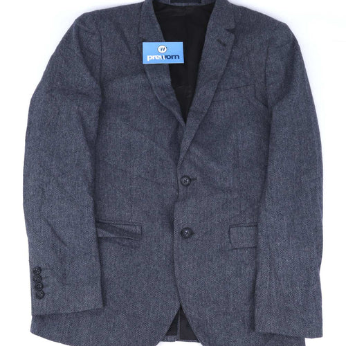 Red Herring Mens Wool Blend Herringbone Grey Suit Jacket 38 Chest (Regular)