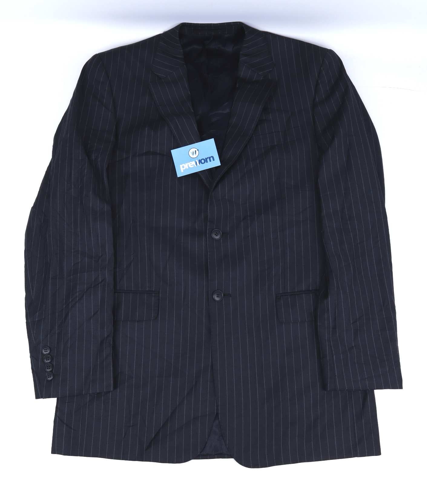 Dehavilland Mens Wool Blend Striped Grey Suit Jacket 42 Chest (Long)