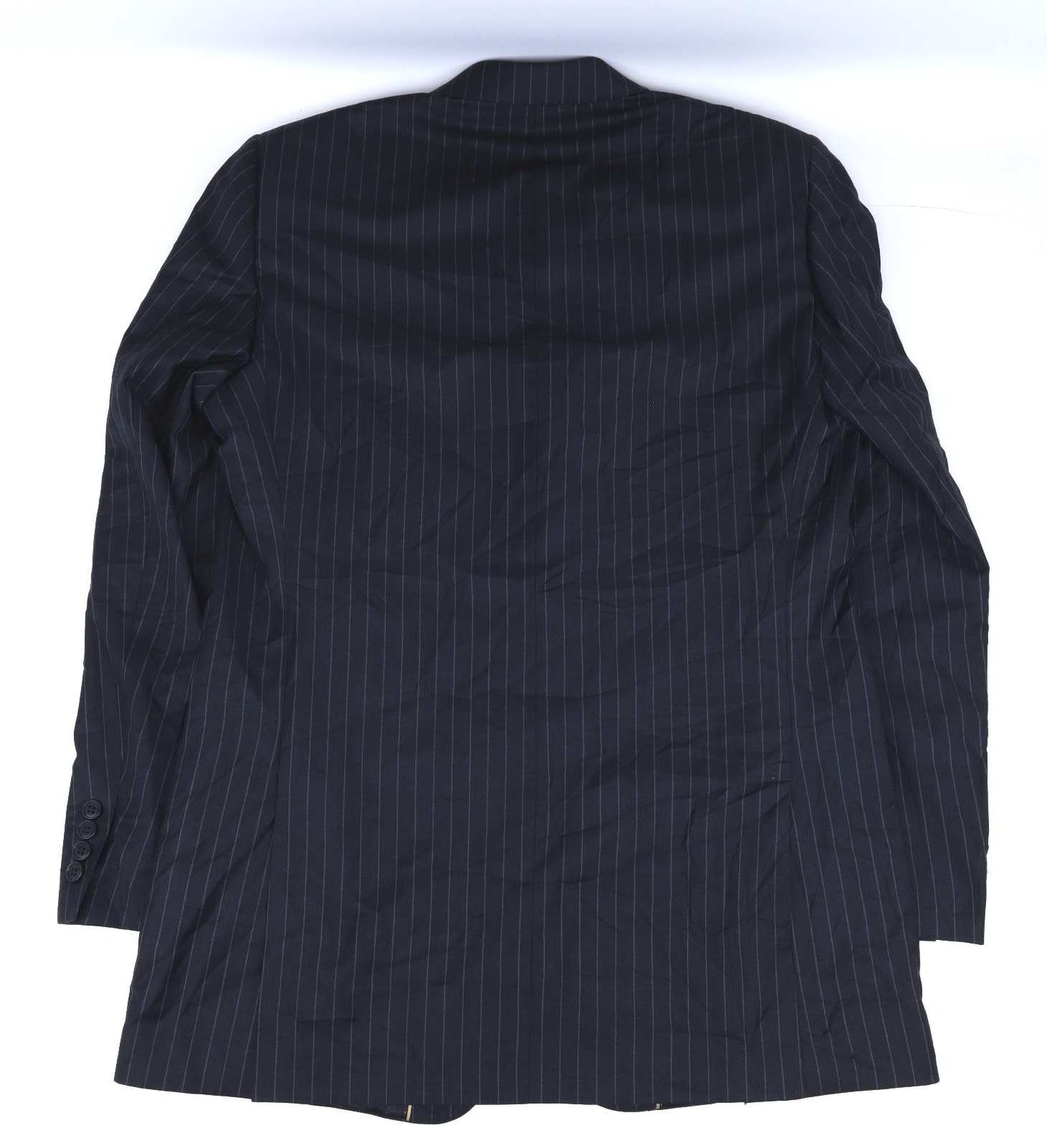 Dehavilland Mens Wool Blend Striped Grey Suit Jacket 42 Chest (Long)