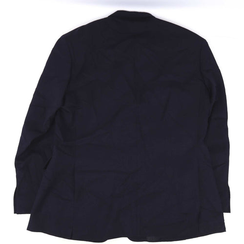 Sainsburys Mens Wool Blue Suit Jacket 42 Chest (Regular)