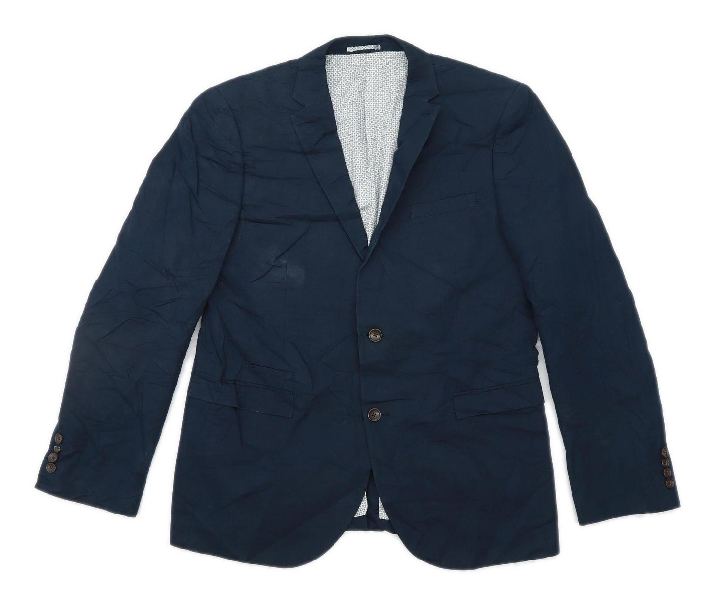 Next Mens Cotton Blue Blazer 42 Chest (Short)