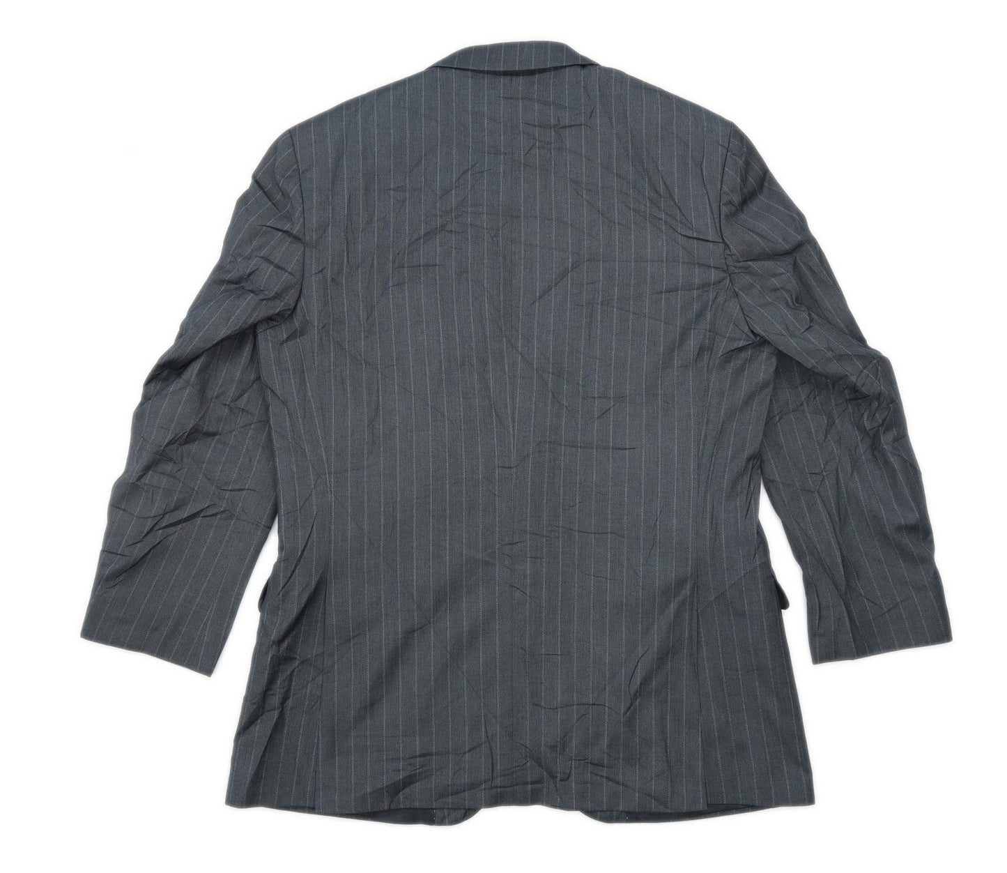 Burton Mens Striped Grey Suit Jacket 40 Chest (Short)