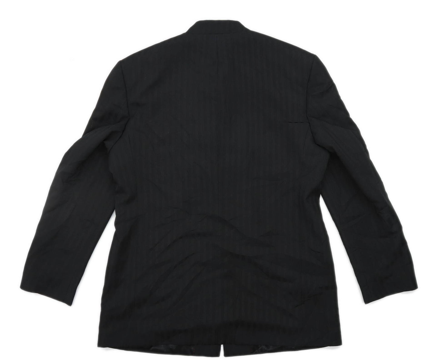 Nejo Mens Striped Black Suit Jacket 42 Chest (Regular)