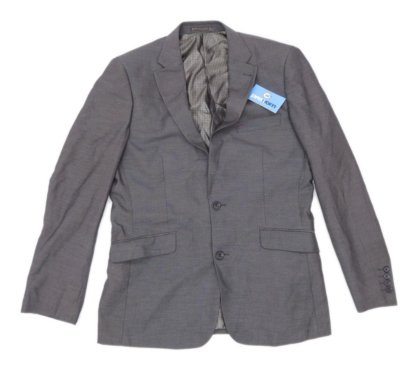 1860 Menswear Mens Grey Suit Jacket 40 Chest (Regular)