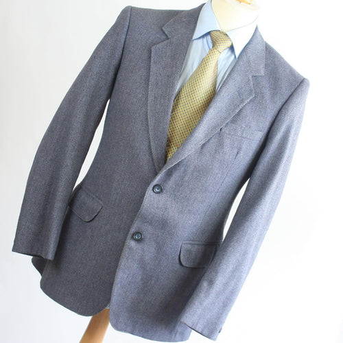 Hector James Mens Blue Striped Wool Blend Suit Jacket 36 Chest (Regular)