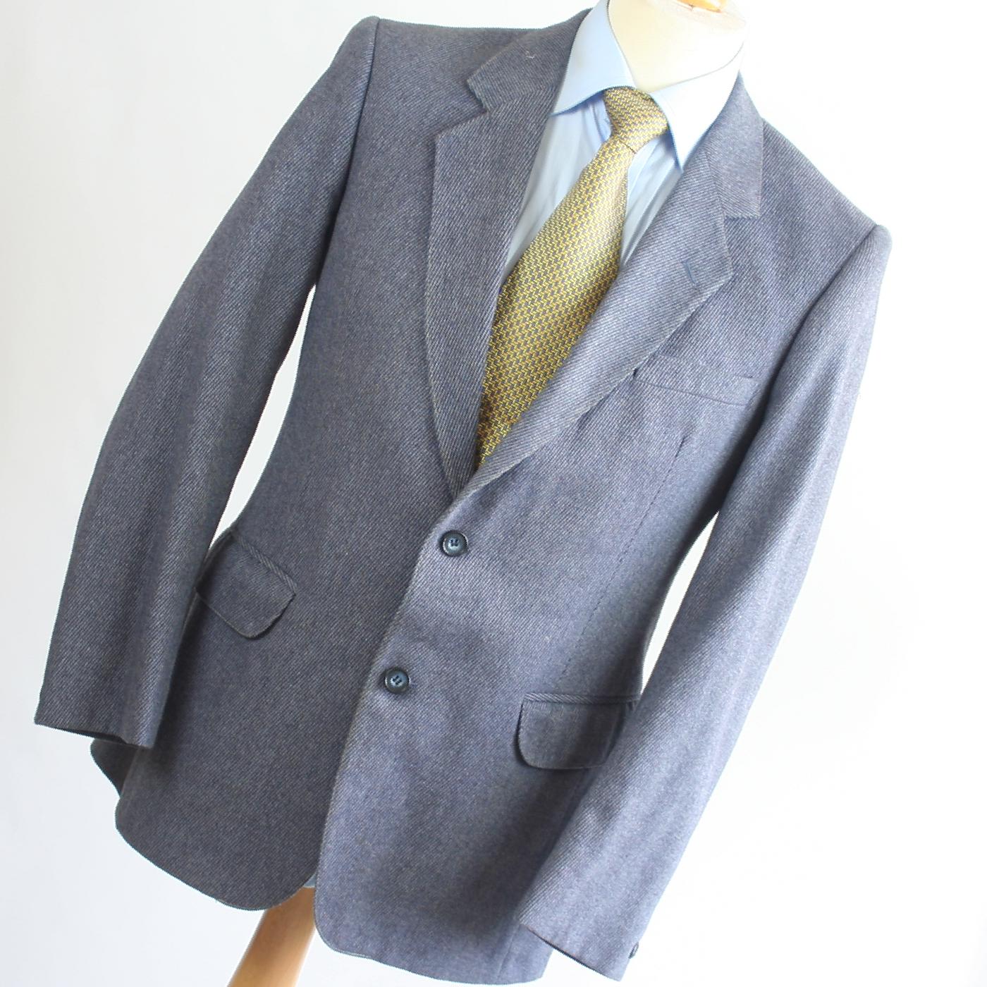 Hector James Mens Blue Striped Wool Blend Suit Jacket 36 Chest (Regular)