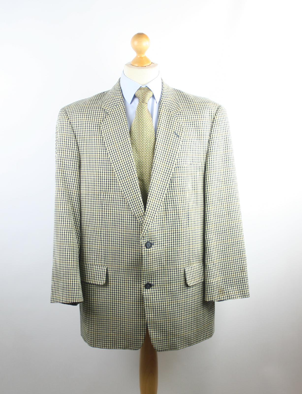 Desch Mens Grey Textured Wool Blend Suit Jacket 40 Chest (Short)