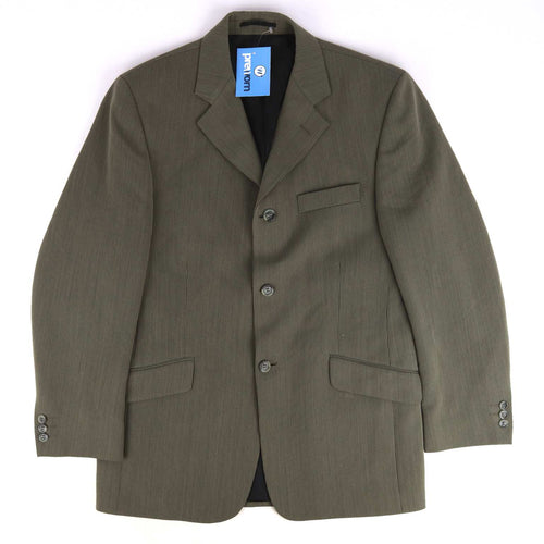 Tom Wolfe Mens Green Striped Suit Jacket 38 Chest (Regular)