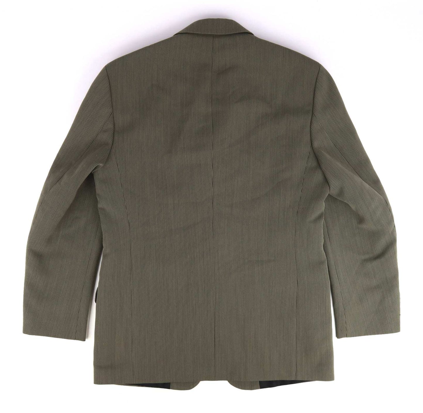 Tom Wolfe Mens Green Striped Suit Jacket 38 Chest (Regular)