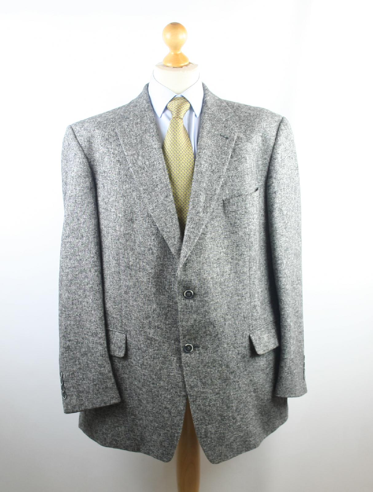 Bogart Mens Grey Textured Wool Blend Suit Jacket 46 Chest (Regular)