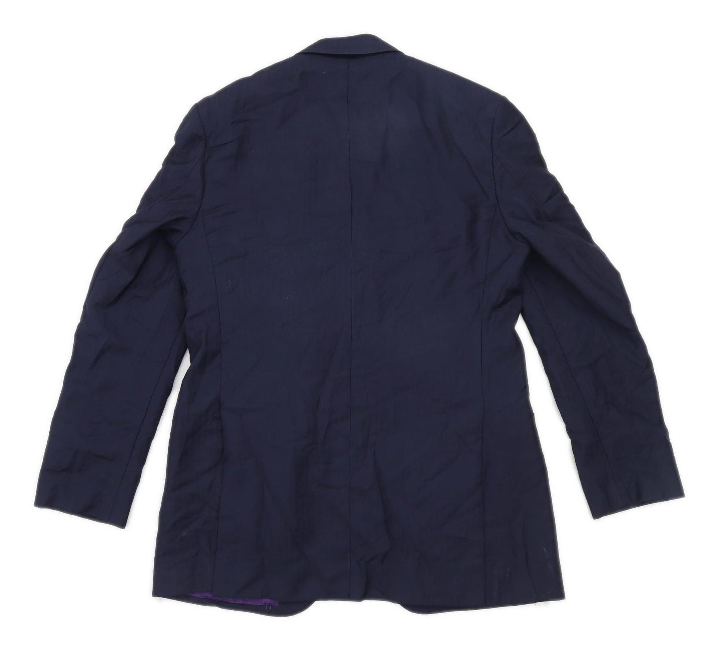 Alfred Brown Mens Wool Blue Suit Jacket 40 Chest (Long)