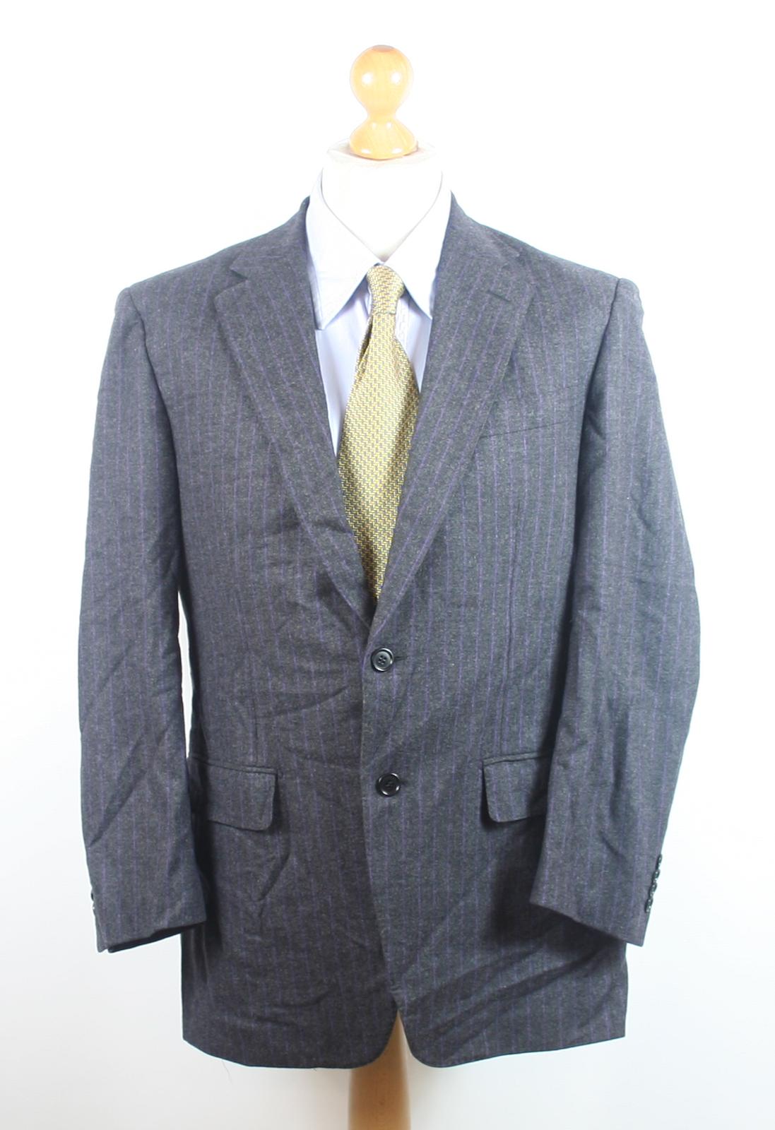 John Bray Mens Grey Striped Suit Jacket 42 Chest (Regular)