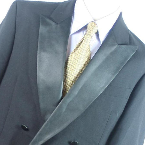 Hector James Mens Black Double Breasted Suit Jacket 42 Chest (Regular)