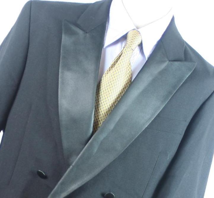 Hector James Mens Black Double Breasted Suit Jacket 42 Chest (Regular)