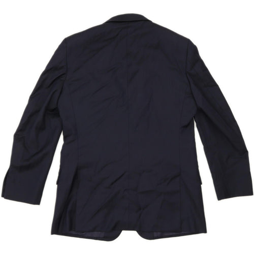 TM Lewin Mens Wool Striped Blue Suit Jacket 40 Chest (Regular)