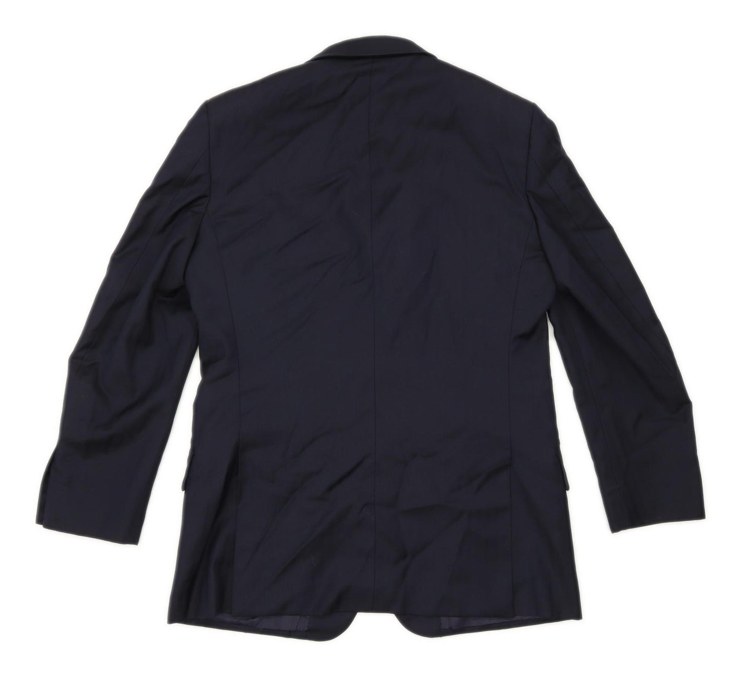 TM Lewin Mens Wool Striped Blue Suit Jacket 40 Chest (Regular)