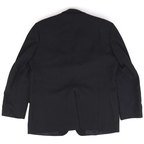 Jonathan Adams Mens Black Striped Suit Jacket 42 Chest (Regular)