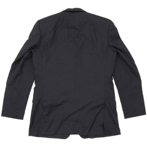 Mario Barutti Mens Wool Striped Blue Suit Jacket 40 Chest (Long)