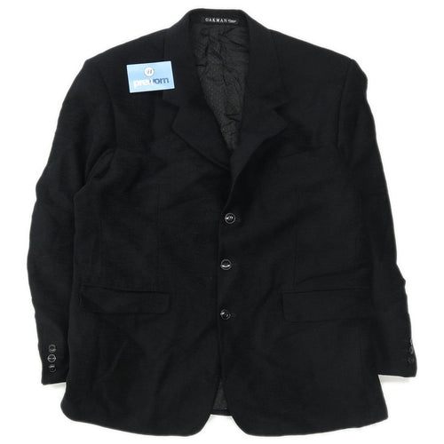 Oakman Mens Black Suit Jacket 42 Chest (Short)