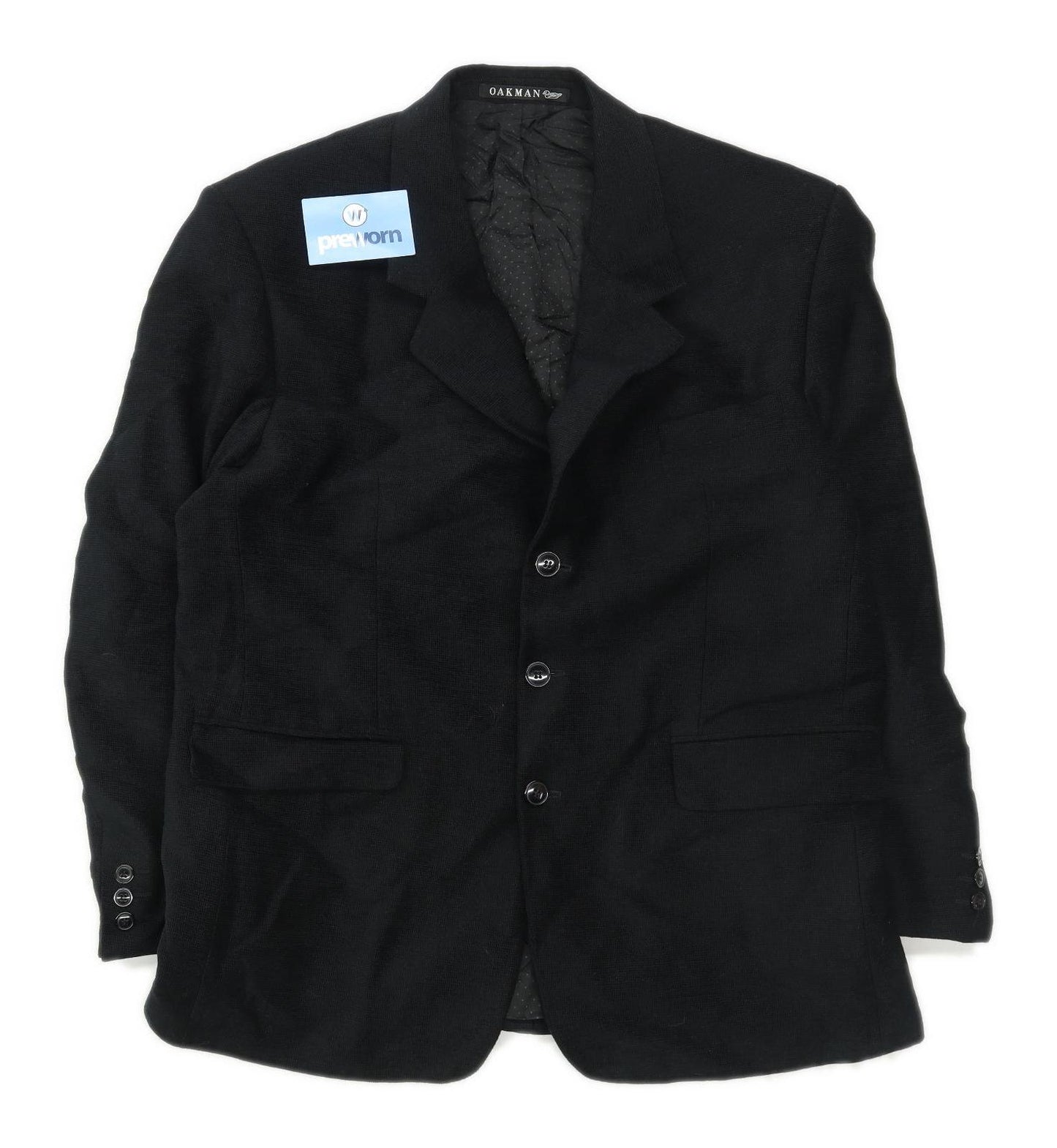 Oakman Mens Black Suit Jacket 42 Chest (Short)