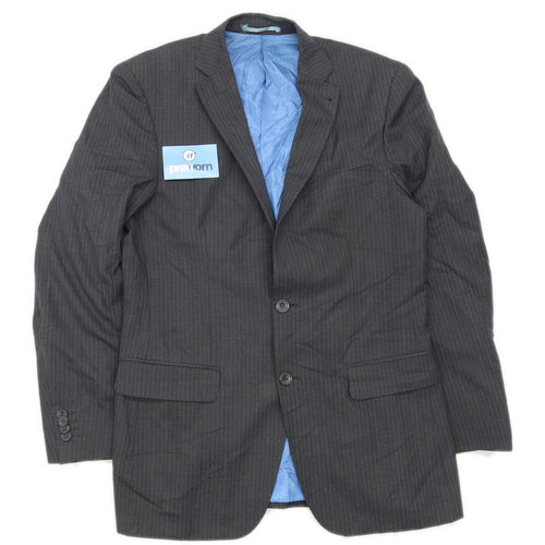 Charlie Allen Mens Striped Grey Suit Jacket 38 Chest (Regular)