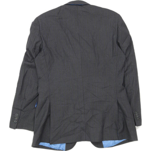 Charlie Allen Mens Striped Grey Suit Jacket 38 Chest (Regular)