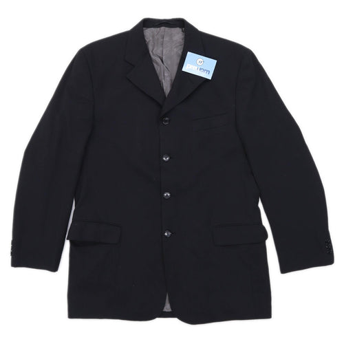 Tom Wolfe Mens Wool Blend Black Suit Jacket 40 Chest (Short)