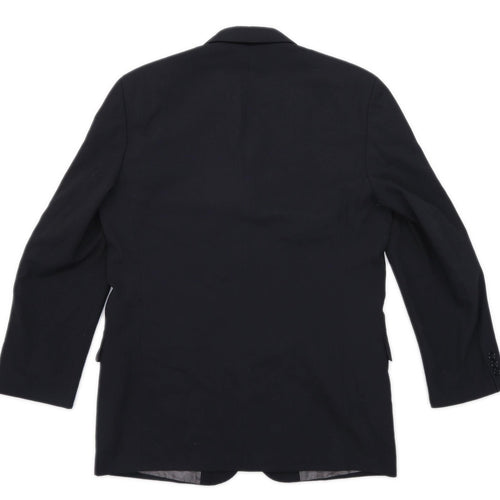 Tom Wolfe Mens Wool Blend Black Suit Jacket 40 Chest (Short)