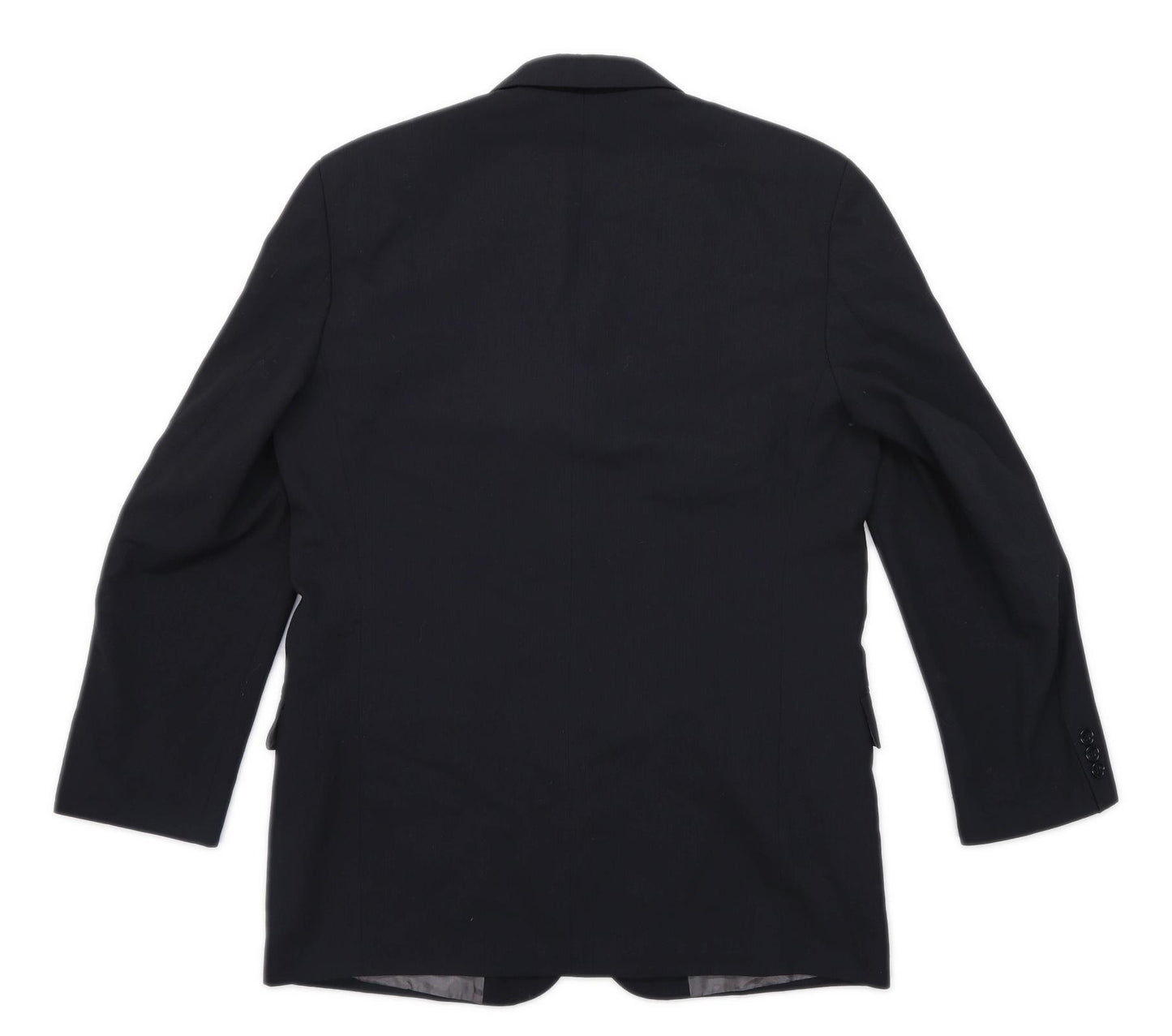 Tom Wolfe Mens Wool Blend Black Suit Jacket 40 Chest (Short)