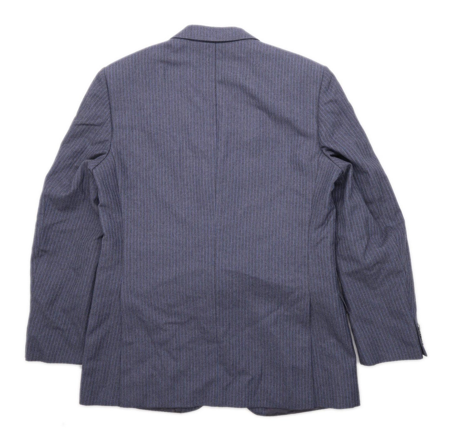 Pinstripe Mens Wool Blend Striped Blue Suit Jacket 40 Chest (Regular)