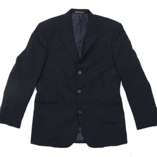 Batistini Mens Wool Blend Black Suit Jacket 40 Chest (Regular)