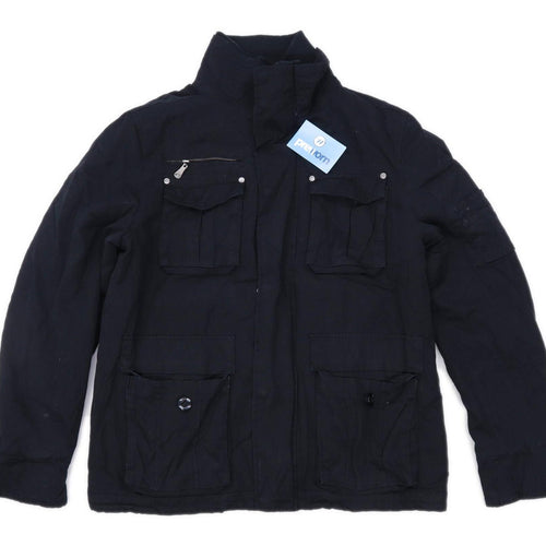 Denim73 Mens Size L Cotton Black Midweight Coat