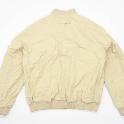 B-Stone Mens Size L Cotton Beige Bomber Jacket