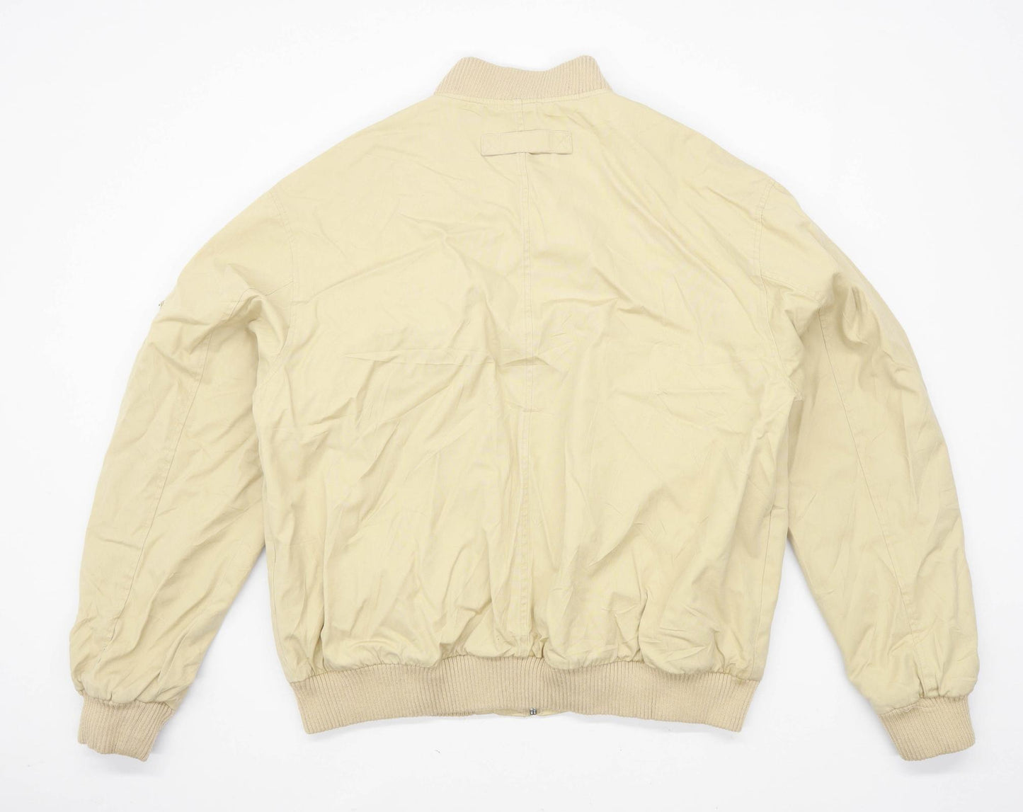 B-Stone Mens Size L Cotton Beige Bomber Jacket