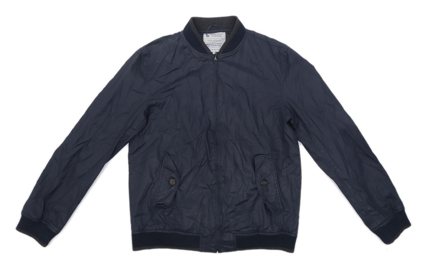 TU Mens Size M Cotton Blue Jacket