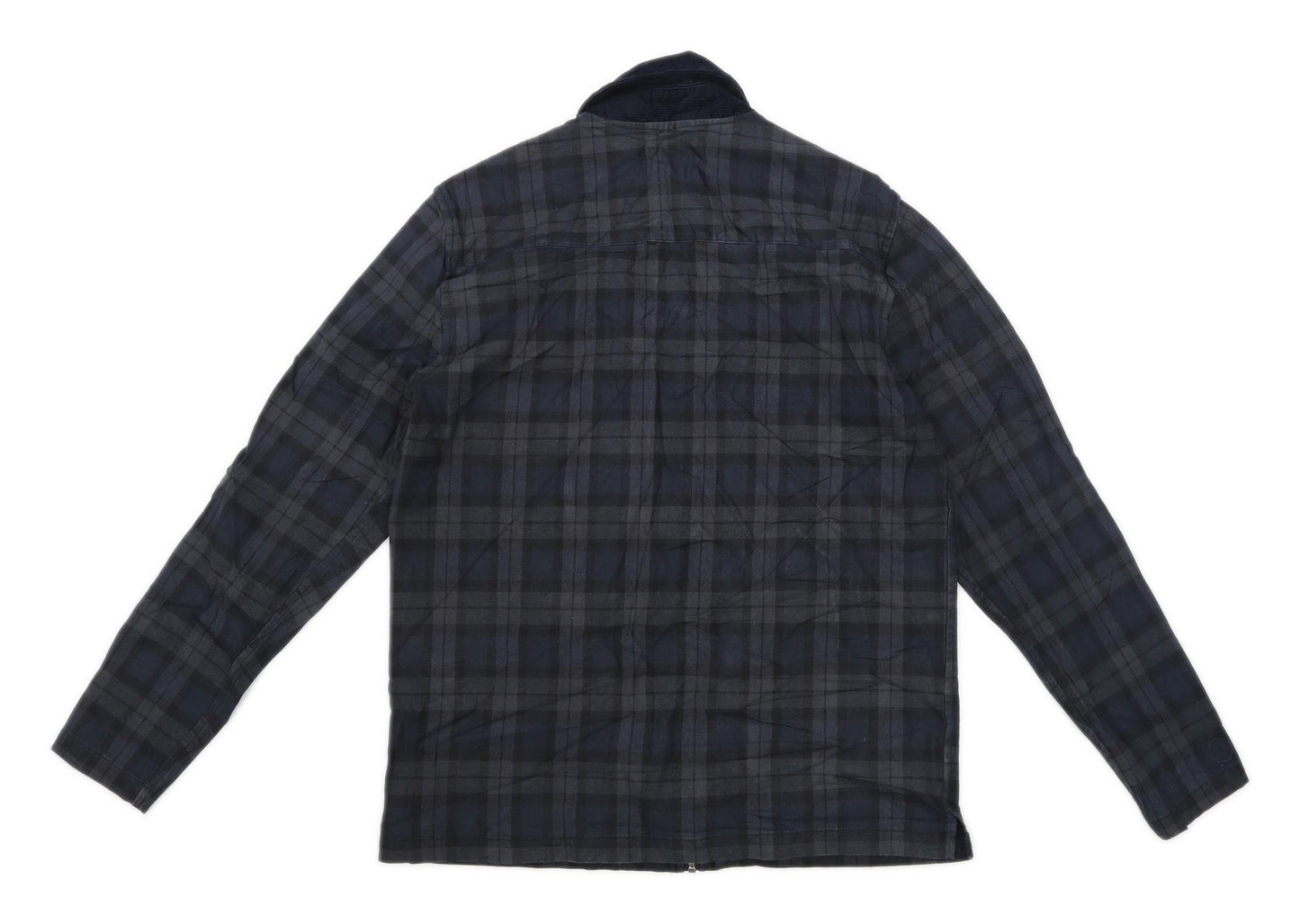 Topman Mens Size S Cotton Blend Check Blue Jacket