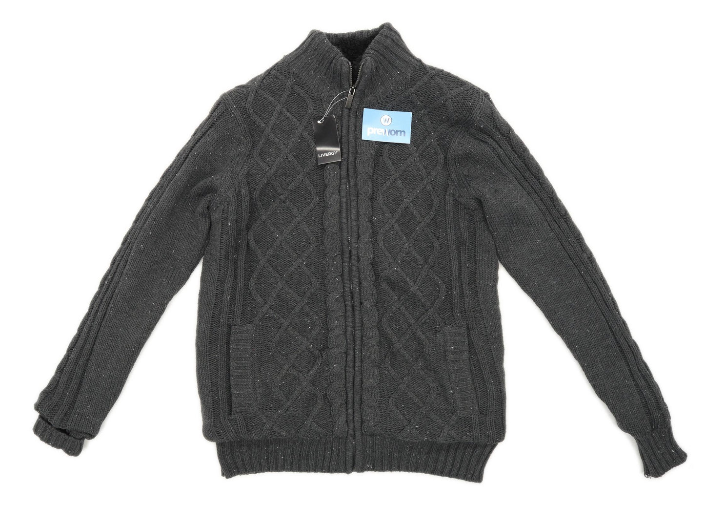 Livergy Mens Size L Grey Fleece Lining Jacket