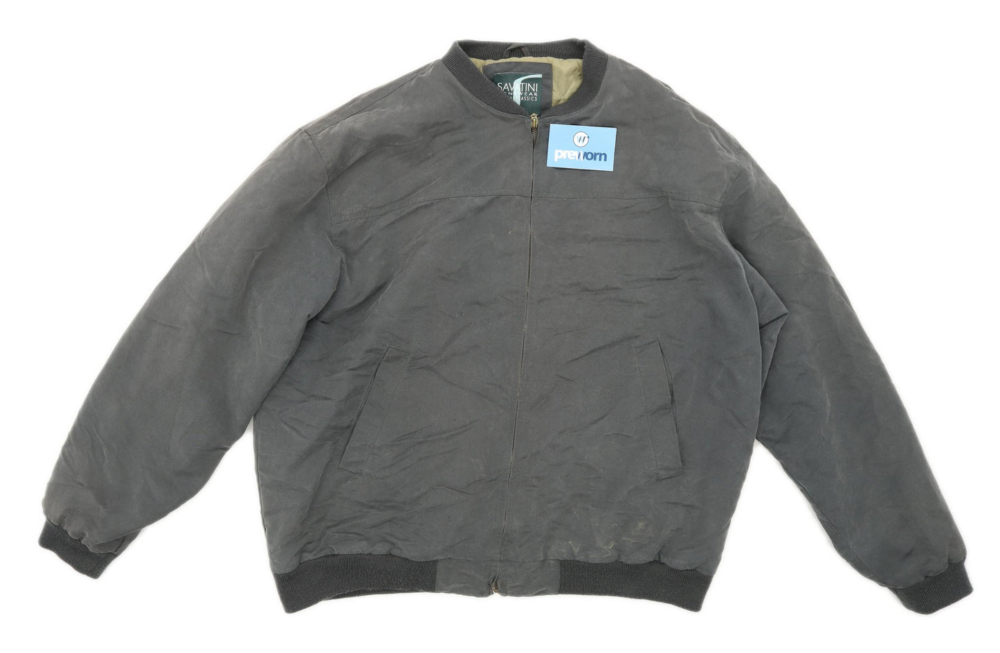 Savantini Mens Size XL Modal Blend Grey Midweight Jacket