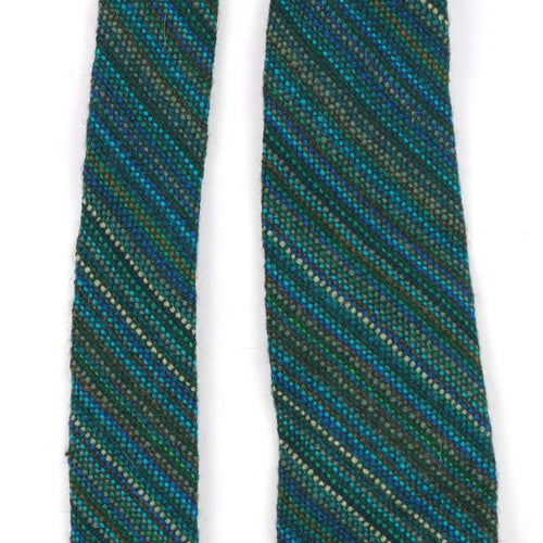 Curlew Weavers Mens Green Striped 100% Wool Classic Fit Tie