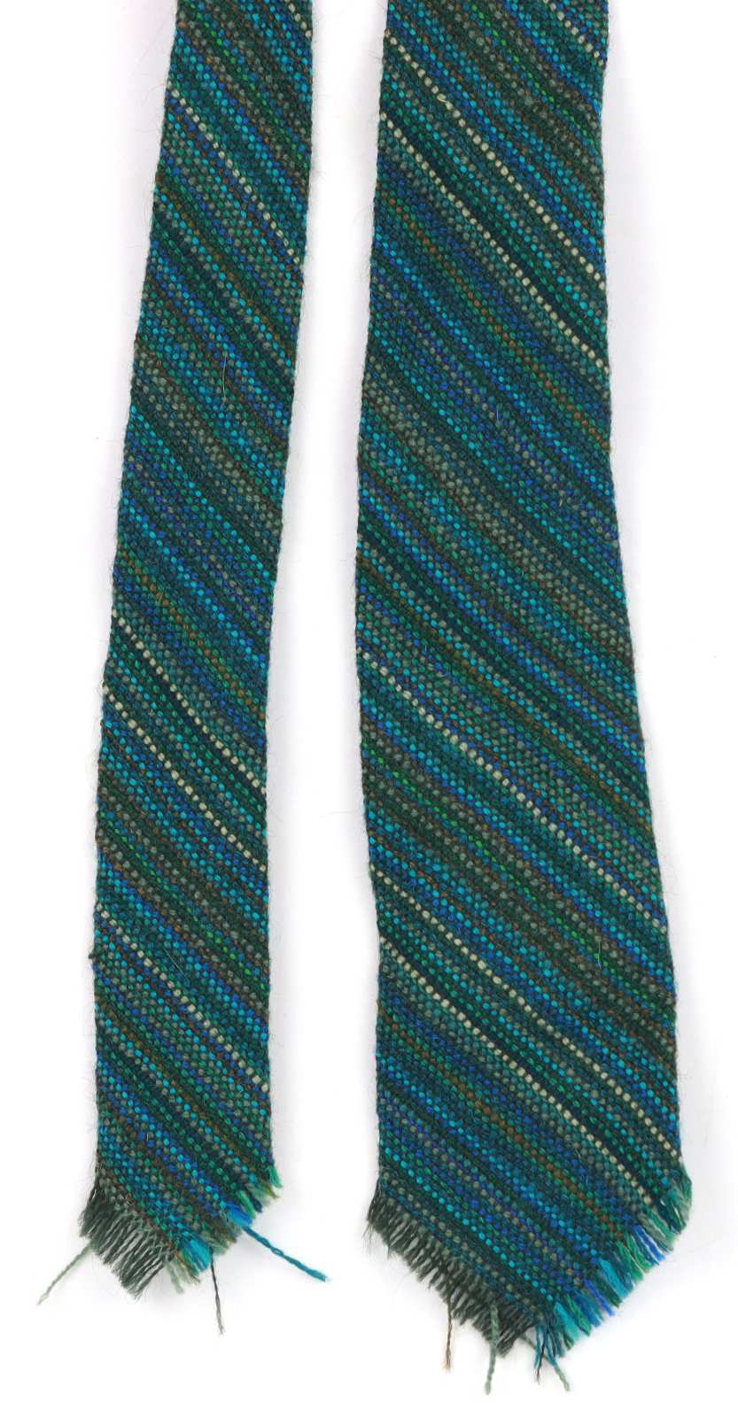 Curlew Weavers Mens Green Striped 100% Wool Classic Fit Tie