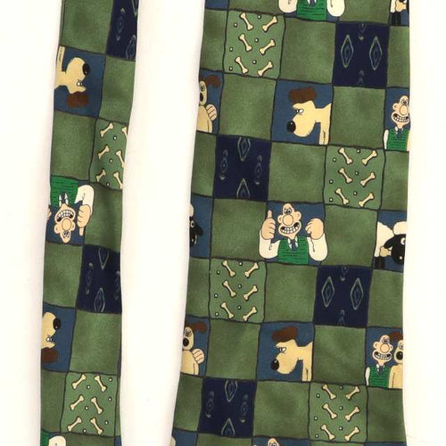 Wallace Gromit St Michael Mens Green Character Wide Fit Tie
