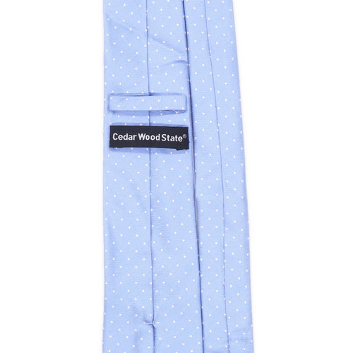Cedarwood State Mens Blue Spotted 100% Silk Classic Fit Tie