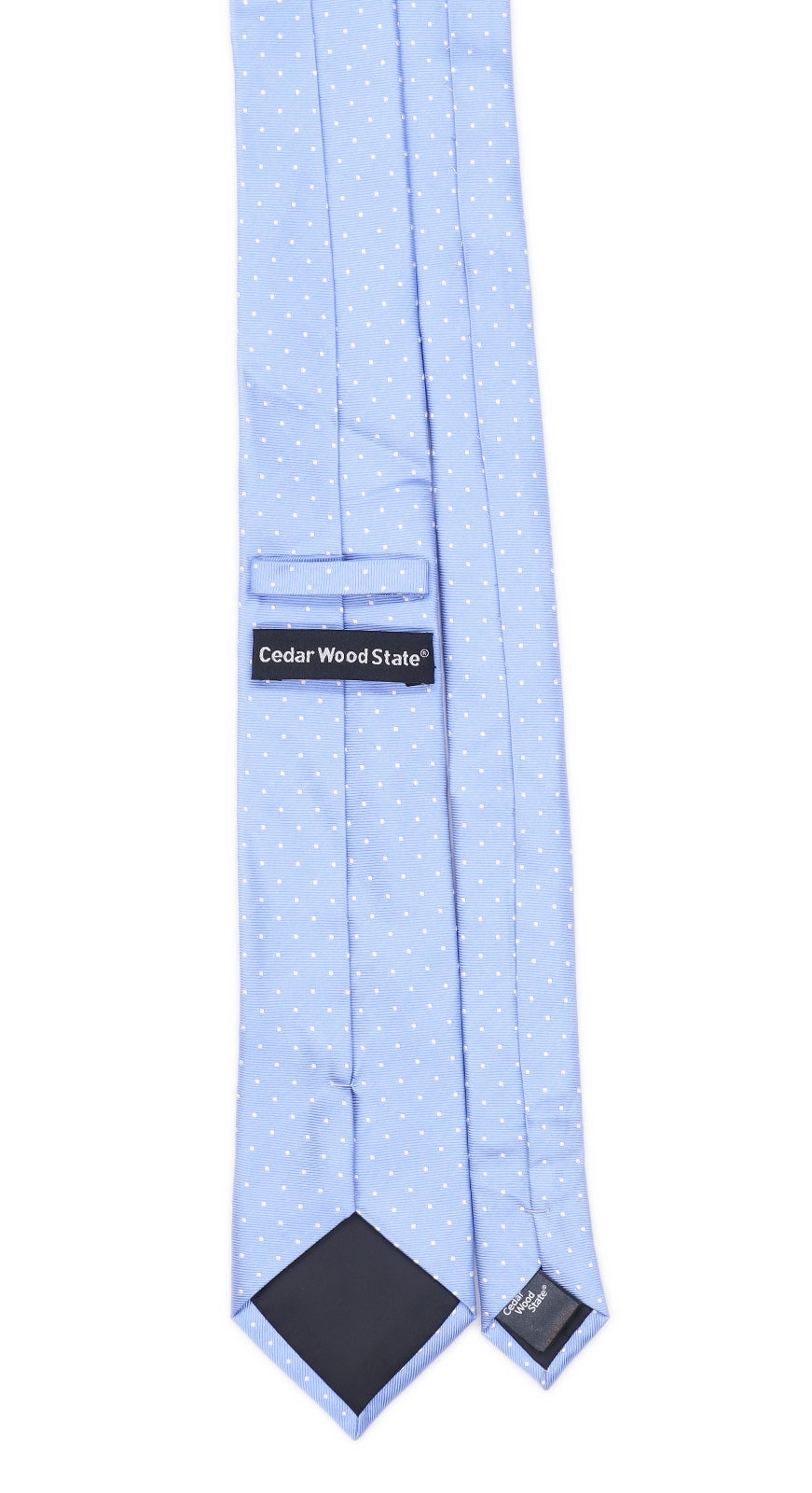 Cedarwood State Mens Blue Spotted 100% Silk Classic Fit Tie