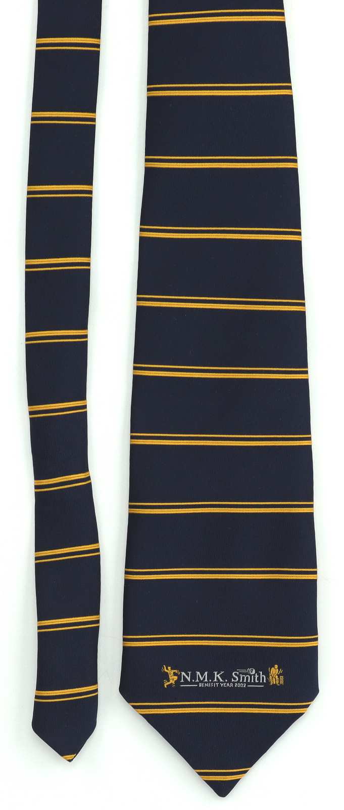 Benefit Year 2002 Neil NMK Smith Mens Blue Cricket Wide Fit Tie