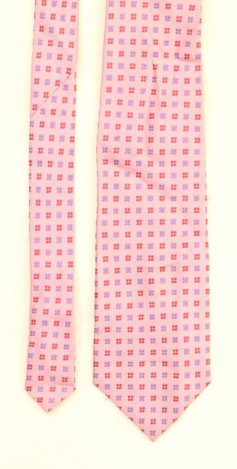 Howick Mens Pink Square 100% Silk Wide Fit Tie