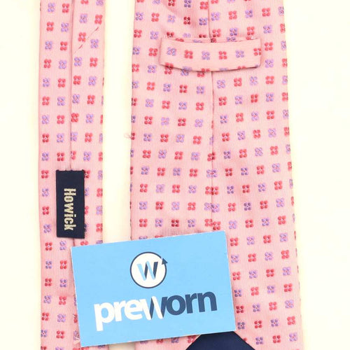 Howick Mens Pink Square 100% Silk Wide Fit Tie